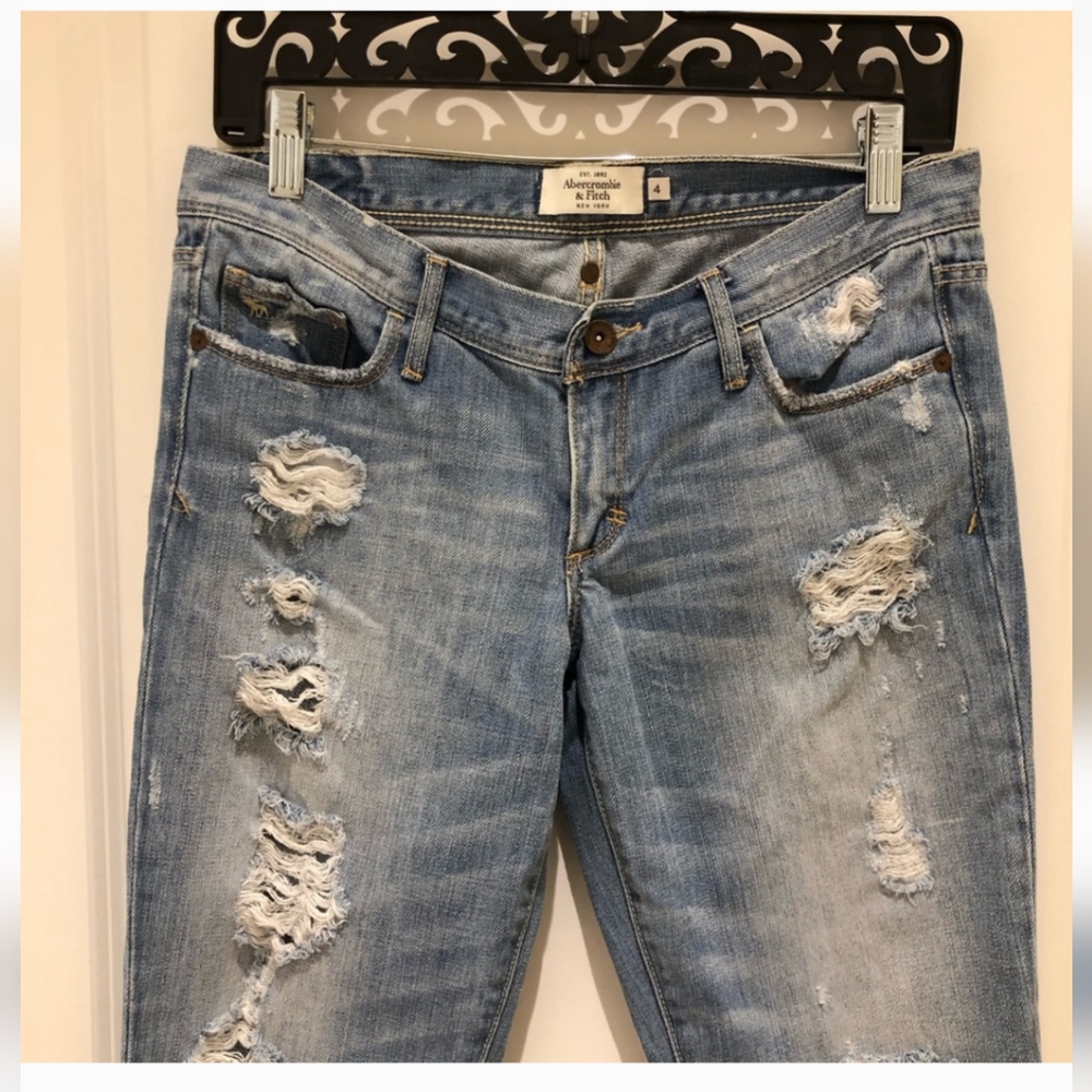 Abercrombie & Fitch Distressed Blue Jeans 4
